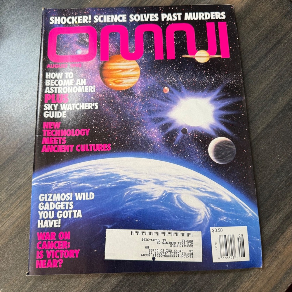 Omni Magazine August 1993 How to Become an Astronomer Sky Watchers Guide Science